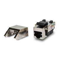 Connecteur Keystone et coupleur FTP Cat6A RJ45 8P8C entièrement blindés avec contacts en bronze phosphoreux plaqués or