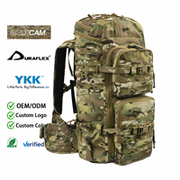 Sac à dos tactique personnalisé 50L, sac à dos tactique modulaire MOLLE, grande capacité avec housse de pluie pour la randonnée en plein air et l'entraînement