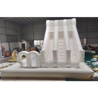 Toboggan à double voie pour aire de jeux extérieure commerciale avec piscine Toboggan aquatique populaire toboggan gonflable commercial pour enfants adultes