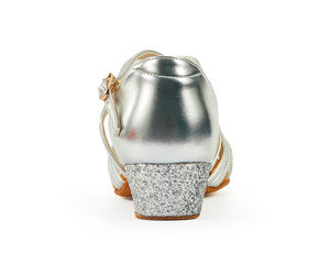 Zapatos <span class=keywords><strong>de</strong></span> <span class=keywords><strong>Baile</strong></span> Latino <span class=keywords><strong>de</strong></span> Piel Sintética con Purpurina Dorada para Niñas Principiantes con Punta Abierta y Tacón Bajo para <span class=keywords><strong>Clases</strong></span> <span class=keywords><strong>de</strong></span> <span class=keywords><strong>Baile</strong></span> y <span class=keywords><strong>Baile</strong></span> <span class=keywords><strong>de</strong></span> Salón - Product Image 5