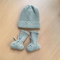 Bonnet et chaussons pour bébé, ensemble cadeau bonnet et chaussons pour nouveau-né, chaussettes confortables en tricot, chaussures, bonnet chaud, ensemble de 2 pièces