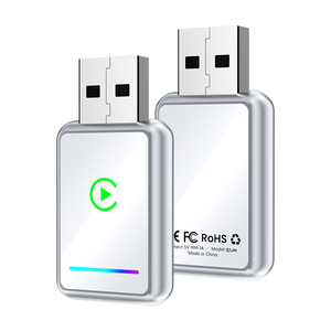 White Wireless Carplay Android Auto <b>Adapter</b> 2 in 1 USB Carplay Dongle - Product Image 1