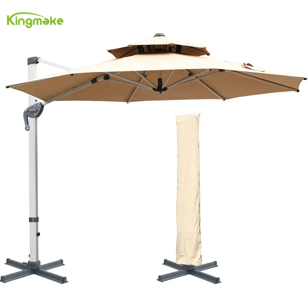 مصنع فوشان تصميم جديد مظلة كبيرة خارجية تجارية للحماية من أشعة الشمس مظلة حديثة للفناء خارجية من المصنع