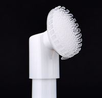 Brosse en silicone mousseuse, flacon ovale cosmétique pour masque facial, lotion, shampoing avec pompe pulvérisatrice, flacon vide en PET à pression pour nettoyage
