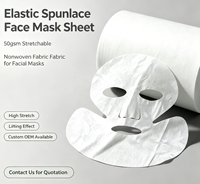 Großhandel Premium Elastisches Spunlace Vliesstoff 100% Polyester Einfarbig Dehnbare Gesichtsmasken-Rohstoffe für Schönheitspflege