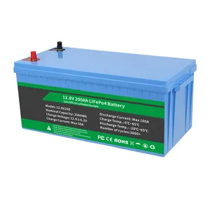 12.8V200Ah Deep Cycle Rechargeable LiFePO4 Lithium Ion Battery 12v 100ah lifepo4 battery for Solar Storage/RV/Marine/Golf Cart