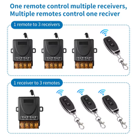 Interrupteur à distance sans fil RF 433Mhz, AC75-220V 30A, émetteur DC 12V, bouton marche/arrêt, télécommande pour pompe à eau, moteur, lumière LED