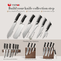 Set Pisau Dapur Profesional 3 Buah dari Baja Karbon Tinggi Jepang AUS-10 dengan Gagang Kayu Ebony Logo Kustom OEM