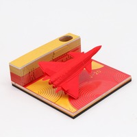 Bloc-notes militaire 3D en forme d'avion de chasse chinois, modèle de sculpture en papier d'avion tactique, papier acrylique créatif spécial