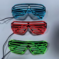 Usine fournisseur OEM coloré néon EL éclairer lunettes LED obturateur lumineux Rave lunettes de fête