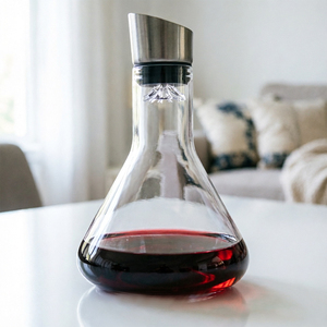 <span class=keywords><strong>Carafe</strong></span> <span class=keywords><strong>à</strong></span> <span class=keywords><strong>vin</strong></span> conique <span class=keywords><strong>avec</strong></span> sculpture de montagne, anti-éclaboussures, aérateur intégré, fournie directement par l'usine - Product Image 2