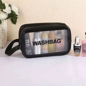 Custom Logo PU Leather PVC Transparent Clear Zipper Beauty Organizer <b>Storage</b> <b>Bath</b> Wash Cosmetic Makeup Bag - Product Image 6