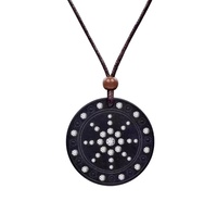 Pendentif quantique énergétique japonais haut de gamme en pierre de lave, tourmaline, strass, constellation noire, anti-rayonnement EMF pour enfants