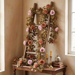 Listening To The Spring Artificial Rose Vines With Eucalyptus <b>Leaves</b> For <b>Wall</b> <b>Decor</b> Autumn Home Ornaments - Product Image 2