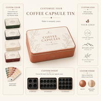 Boîte en métal pour capsules de café avec insert personnalisé pour l'emballage cadeau des capsules