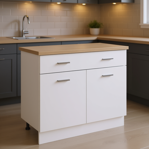 Base de Madera Sintética Blanca para Cajones, 31.5x18.1x32.1, Mueble de Cocina de Diseño Moderno, Fácil Instalación - Product Image 2