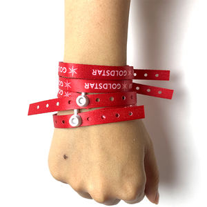 <span class=keywords><strong>Bracelet</strong></span> en tissu polyester personnalisé à prix d'usine, tissu de festival, <span class=keywords><strong>bracelet</strong></span> réglable avec fermeture à pression en <span class=keywords><strong>plastique</strong></span> à usage unique - Product Image 4