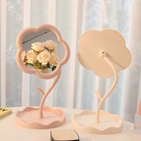 Vente en gros Table de toilette pour filles de bureau en forme de fleur de haute qualité Bijoux suspendus Princesse Beauté Miroir de maquillage