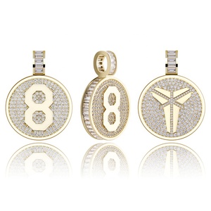 New Double-sided <strong>Medallions</strong> Commemorative Gold Plated Brass Pendant <strong>Necklace</strong> Rope Chain Zircon Men Hip Hop Jewelry Iced Bling - Product Image 4