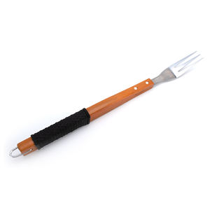 Aksesori BBQ tugas berat Set alat baja tahan karat dengan pegangan kayu 4 Aksesori panggangan pc dengan sekop garpu pengikis & penjepit BBQ - Product Image 4