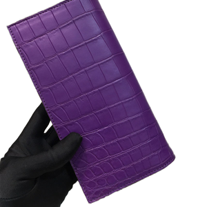 Versatile Fashionable Luxurious Temperament Atmosphere <b>Purple</b> Leather Long Open Closure <b>Handbag</b> Women & Men Wallet - Product Image 1