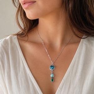Collana con Ciondolo Color Malachite, Stile Vintage, Design Palazzo, per Donne - Product Image 2