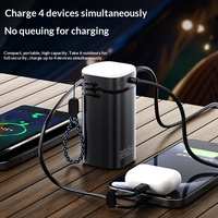 Nouvelle batterie externe 22,5 W à charge ultra-rapide en plastique 20000 mAh, idéale pour les situations d'urgence, le camping, avec câble intégré, personnalisable