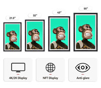 Dernière tendance 21.5 pouces 4K Smart Nft Display Wifi cadres Photo numériques en bois