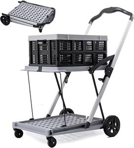 2-laags Inklapbare Winkelwagen Twee-Laags Vouwwagen Met Kratten, Meervoudig Gebruikswagen Verstelbare Draagbare <span class=keywords><strong>Trolley</strong></span> - Product Image 1