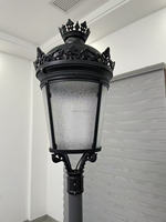 Lanterne LED étanche IP65 pour poteau, 30W-120W, style rétro, pour jardins royaux, finition noire en aluminium moulé sous pression