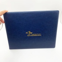 Carpeta de Cuero PU Azul Marino de Alta Calidad para Documentos A4, Funda para Certificados y Diplomas para Graduaciones y Ceremonias Escolares