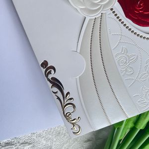 Venta directa de fábrica de invitaciones de boda de alta gama con estampado dorado y tarjetas de invitación con impresión de corazón rojo de alta calidad - Product Image 5