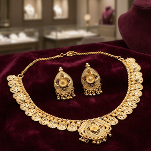 Venta al por mayor de lujo de 14K 18K 24K chapado en oro de latón joyería de moda collar conjunto Oro Joyeria para bodas y religiones ortodoxas - Product Image 1