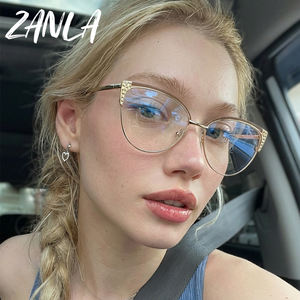 Montature per Occhiali da Vista a Forma di Occhio di Gatto per Ragazze, Nuovi Design 2026, Occhiali Anti Luce Blu per Donne, Occhiali Eleganti con Decorazioni in Diamante - Product Image 1