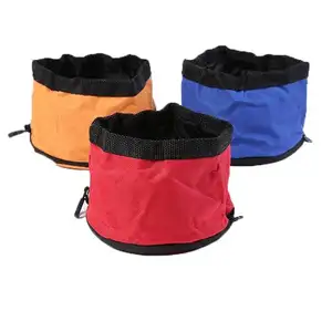 Wholesale Pet Supplier Portable Folding Travel Dog Bowl with Waterproof Oxford Fabric