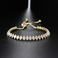 Bestone-bijoux de mariage minimalistes glacés, Bracelets plaqués or Rose, Bracelet géométrique en cristal Zircon, chaîne de Tennis