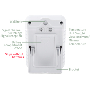 Trắng không dây kỹ thuật số trong nhà/ngoài trời Nhiệt kế đa năng hộ gia đình Nhiệt kế cho nhà/phòng sử dụng - Product Image 4