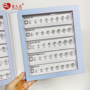 LoveFireGems outil de référence de pierres précieuses différentes coupe diamant carat taille tableau de comparaison blanc CZ diamant maître ensemble - Product Image 5