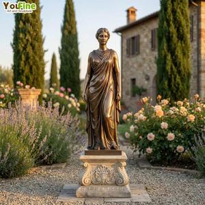 Statua Femminile Romana in Bronzo a Grandezza Naturale Personalizzata YouFine, Scultura Classica di Dea per Giardino Esterno - Product Image 1