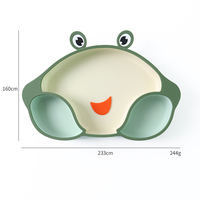 Fabricant Usine Vente en gros Assiette à dîner divisée en silicone grenouille à forte aspiration Ensemble de bols d'alimentation faciles pour enfants et bébés