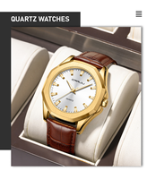 Montre à quartz VVS pour couple, pour homme et femme, bracelet en cuir, cadran rond, simple, décontractée, étanche