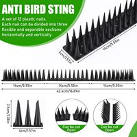 Lot de 10 pointes de clôture anti-escalade pour pigeon chat raton laveur écureuil pointes d'effarouchement d'oiseaux en plastique pour garder les oiseaux