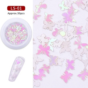 Nuevos productos Colorful 3D Glitter Butterfly Nail Art Glitter Nail Sticker para decoración de uñas - Product Image 6
