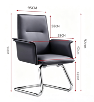Chaise de bureau exécutive moderne ergonomique confortable à hauteur réglable avec base en acier et revêtement en cuir PU pivotante pour la maison et les bureaux professionnels