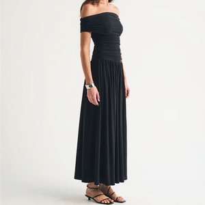 Robe longue décontractée pour femme LEDUO, style été, taille froncée, sans manches, coupe évasée, élégante, maxi, vente en gros - Product Image 3