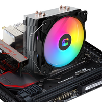 ESGAMING pendingin kipas Cpu, pendingin udara PC komputer hidrolik sirip aluminium RGB warna-warni 6 heatpipe Gamer Volume tinggi 120mm