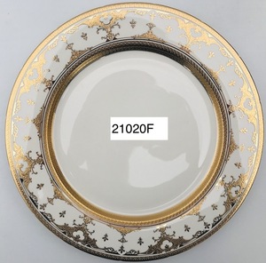 Platos de cena de cerámica clásicos florales ecológicos de oro en relieve de <span class=keywords><strong>China</strong></span> de hueso nuevo de alta calidad, borde de oro islámico para plato de fiestas - Product Image 5