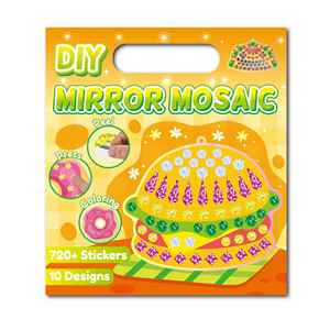 Boys Girls Customized Coloring <b>Bookmarks</b> Food Hamburger Sandwich DIY Mirror Mosaic Stickers 10pcs Creative Tag for Kids - Product Image 4