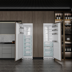 Réfrigérateur encastrable côte à côte de 48 pouces, 528 L, compresseur silencieux, sans givre, prêt pour l'installation de panneaux, pour usage domestique (CB/CE), éclairage LED - Product Image 1