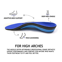 Semelles orthopédiques confortables avec soutien de la voûte plantaire pour fasciite plantaire, surpronation, pieds plats, métatarsalgie, douleurs au talon, anti-odeur, pour hommes/femmes, bleues